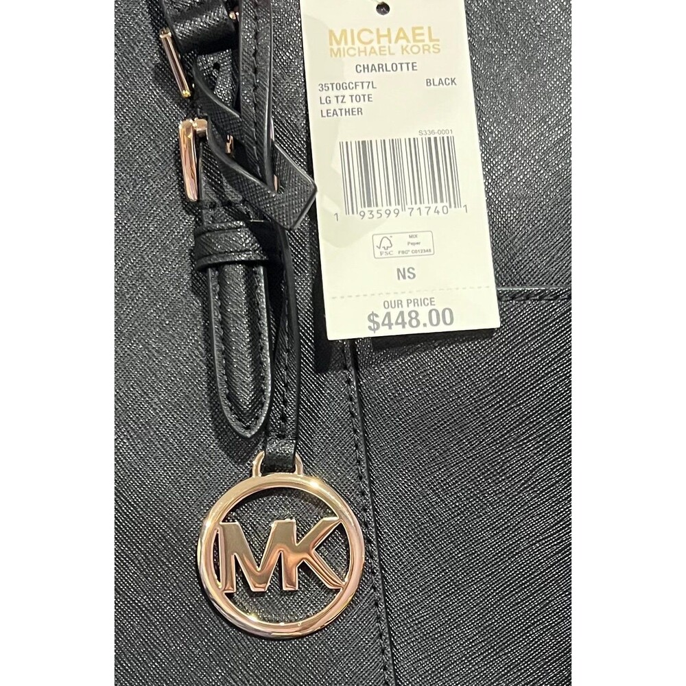 Michael Kors Charlotte Large Saffiano Leather Top-Zip Tote Bag - NWT - Picture 3 of 6